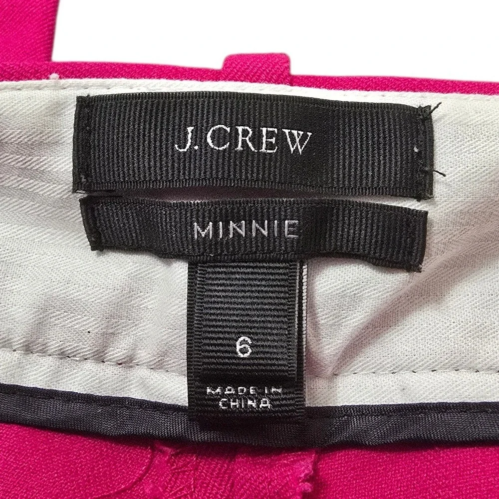J. Crew Minnie Mid-Rise Tapered Leg Cropped Pants In Pink Sz 6